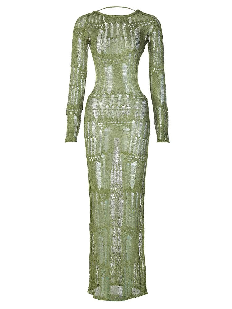 Moss Metallic Maxi Dress – LUXE901